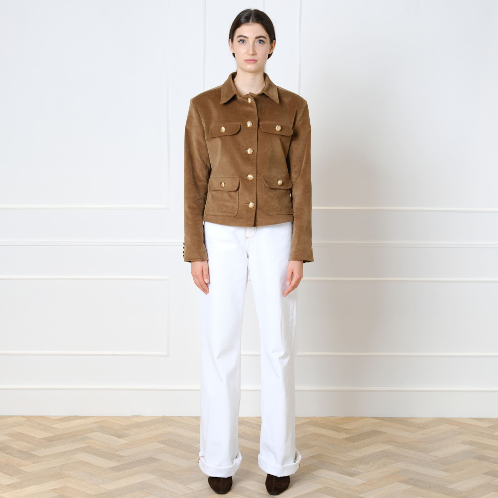 Velvet Jacket in Golden Brown